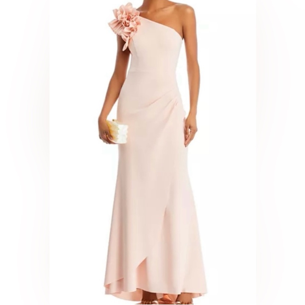 Aqua One Shoulder Blush Dress